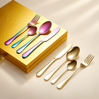 Ensemble de couverts élégants en acier inoxydable de 24 pièces avec boîte de rangement de luxe pour restaurant, hôtel, salle à manger