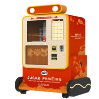 Baru diluncurkan mesin penjual lukisan gula AI otomatis efisiensi tinggi elektrik 220V layar sentuh dapat diprogram