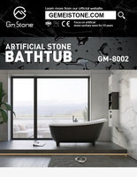 Baignoire de Luxe en Résine Gemei, Moderne, Européenne, Durable, Autoportante, en Pierre Artificielle, pour Villa et Hôtel, Sur Mesure