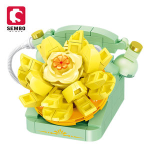 Sembo וינטג סדרת 141 + pcs succulents בניין סט בלוק דגם צעצוע לילדים 5 7 שנים סדנת פרחים 611068-611071 - Product Image 3