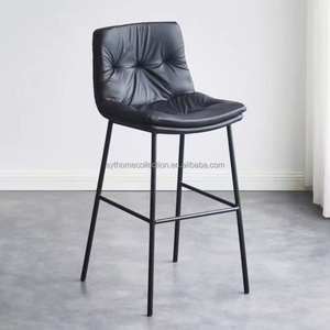 Tabourets <span class=keywords><strong>de</strong></span> <span class=keywords><strong>bar</strong></span> industriels contemporains, pieds en métal <span class=keywords><strong>noir</strong></span>, siège en cuir PU, chaises <span class=keywords><strong>de</strong></span> <span class=keywords><strong>bar</strong></span> pour restaurant, pub, salle à manger - Product Image 5