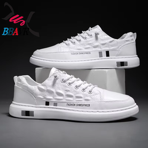 Zapatos Deportivos Casuales de Verano para Hombre, Blancos con Cuero PVC Negro, Estilo Live Head para Caminar, Logotipo Personalizable - Product Image 5