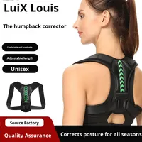 Ceinture de soutien dorsal unisexe réglable et respirante Riello, correcteur de posture anti-cyphose, épaules dégagées, en polyester et nylon