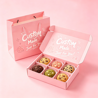 Boîtes à pâtisserie en carton biodégradable de qualité alimentaire rose personnalisées, emballages pour macarons, beignets, biscuits avec sacs en papier