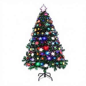 Pour UL LED 180cm arbre de noël de haute qualité 5FT/160T artificiel avec fleur de flocon de neige et étoile pour les décorations de vacances à la maison - Product Image 1