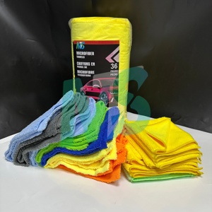 Lot de 36 chiffons microfibres 40x40cm (16"x16") pour polissage auto, 300gsm, sans peluches, en gros - Product Image 1