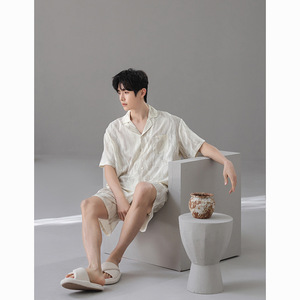 <span class=keywords><strong>Pigiama</strong></span> Estivo in Fibra di Bambù, Nuovo Stile per Coppie, Camicia da Notte con Scollo a V, Maniche Corte e Pantaloncini, Set Leggero e Morbido per <span class=keywords><strong>Uomo</strong></span> e Donna - Product Image 4