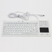 Teclado de silicona médico industrial desinfectable lavable impermeable IP68 retroiluminado con panel táctil y teclas de función