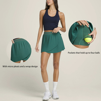 Rok Tenis Lipit Mikro dan Desain Lilit untuk Yoga, Golf, Lari, Pakaian Tenis Mini, Rok Tenis Lipit dengan Saku Celana Pendek