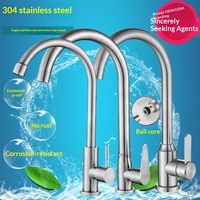 Robinet de cuisine en acier inoxydable 304, eau froide et chaude, à évier unique, rotatif et extractible, style moderne et simple, vente en gros du fabricant de Kaiping