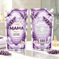 Pochette Doypack en plastique avec bec verseur, impression brillante personnalisée du logo, pour savon, shampoing, lessive, liquide vaisselle