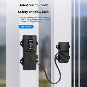 Cerradura de Seguridad Moderna con Contraseña de Tornillo ABS, Antiapertura de Ventanas, Cerradura Suave <span class=keywords><strong>para</strong></span> Ventanas <span class=keywords><strong>Corredizas</strong></span>, Protección <span class=keywords><strong>para</strong></span> Bebés, Puerta de Armario - Product Image 2