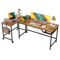 Escritorio de escritura moderno y rústico rectangular para ordenador, MDF de bambú de acero para el hogar, oficina, Hospital, escuela, apartamento, Hotel, taller, sala de estar
