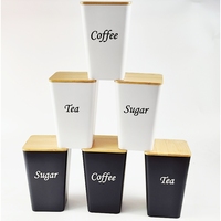 Boîte en métal vide de style européen, hermétique, pour thé, café, sucre, organisateur de cuisine avec couvercle en bois
