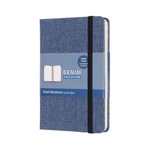 สมุดบันทึกธุรกิจแฟชั่น Traveler A6 ขนาด Denim ฝาครอบ Bound Notebook