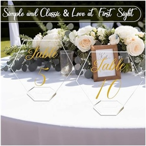 Números de Mesa para Boda con Arco Esmerilado, Letreros Acrílicos con Soportes, Perfectos para Decoración, Fiestas, Eventos - Product Image 3