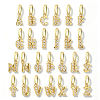 Pendentif Mini Lettre 7mm en Acier Inoxydable Plaqué Or 18K PVD avec Zircon Exquis, Vente en Gros, Bijoux DIY pour Collier et Bracelet
