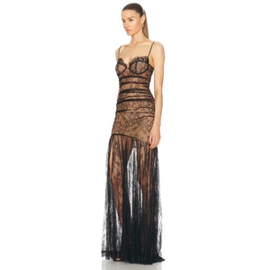 Slip <span class=keywords><strong>con</strong></span> scollo a cuore <span class=keywords><strong>lungo</strong></span> abito da sera senza maniche in <span class=keywords><strong>pizzo</strong></span> sirena donna abito da festa per banchetti di nozze <span class=keywords><strong>con</strong></span> <span class=keywords><strong>spacco</strong></span> alto - Product Image 2