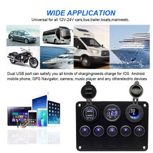 Водонепроницаемый светодиодный кулисный переключатель для автомобиля, 5 каналов, 12 В - Product Image 6