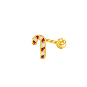 Pendientes de acero inoxidable con diseño de lazo de árbol de Navidad, bastón de caramelo y acebo, joyería para el cartílago de la oreja, accesorios de moda para fiestas - Product Image 5