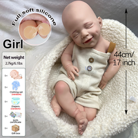 Poupée Reborn réaliste en silicone ultra-doux de 17 pouces (2,7 kg) - Fille souriante April pour bébé - Idéale pour les séances photo sur le thème des bébés