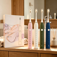 Brosse à dents électrique portable, écologique, à poils souples, intelligente, auto-nettoyante, avec logo personnalisé, kit de blanchiment des dents