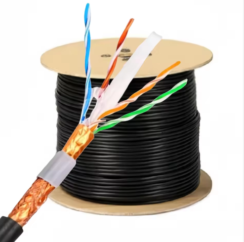 Armour Outdoor Shielding Lan Cat6A Cable 1000ft Drum 23AWG Bare Copper CCA Waterproof Shield SFTP FTP Cat6 Outdoor Cable 305m