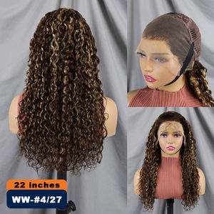 Pelucas de Cabello Humano 200% Natural, 22 Pulgadas, Ondas de Agua, Pelucas con Frente de Encaje P4/27, Peluca con Frente de Encaje Transparente 13x4 - Product Image 2
