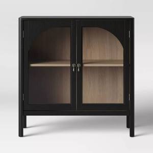 Armoire d'appoint en bois noir 2 portes 2025 Offre Spéciale - Product Image 3