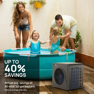 Bomba de Calor para Piscina Turbro de 18000 Btu para Piscinas Elevadas de Hasta 6000 Galones, 5.5 COP, Impermeable IPX4 - Product Image 4
