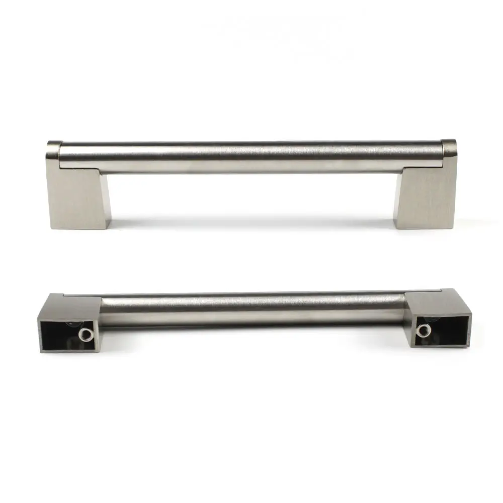 Modern Furniture Handles Knobs Kitchen Cupboard Drawer Pulls Stainless Steel Cabinet Door Handle With Zinc Alloy Base