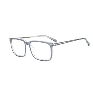 ユニセックス透明スクエアアンチコンピューターグラススクエア眼鏡フレーム男性メガネ女性アセテートアイウェアフレーム