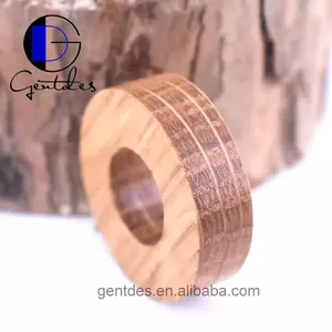 Gentdes เครื่องประดับไม้ธรรมชาติวัตถุดิบวิสกี้บาร์เรลม้าลายไม้เครื่องประดับขายส่งแหวนไม้