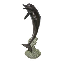 Sculpture de dauphin sautant en Bronze statue de dauphin unique en laiton antique à vendre