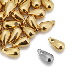Stainless Steel Teardrop Pendant Water Drop Shape Gold <b>Silver</b> Color DIY Jewelry Accessories For Necklace Bracelet <b>Charms</b> - Product Image 1