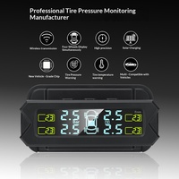 Sistema de Control de Presión de Neumáticos (TPMS) Inalámbrico con Pantalla LCD Solar, Sin Programación, Emparejamiento Rápido, Ajuste de Visibilidad, Sensor Universal para Automóvil