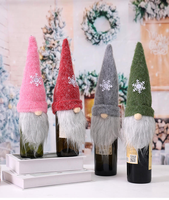 Weihnachtliche Weinflaschenhüllen Gesichtslose Plüsch-Gnom-Flaschendekorationen Festliche Tischdekoration für Weihnachten