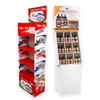 Support d'affichage en carton pliable haut de gamme personnalisé à faible MOQ, design 3D, promotionnel pour supermarché, boissons, vin, style moderne, facile