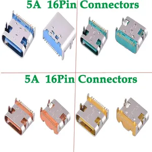 Connecteurs USB type c 16P Jack 5A Prise femelle usb à courant élevé Bornes électriques soudage grand courant Cuivre à haute conductivité