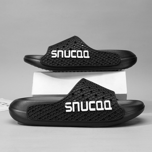 SNUCOO Black EVA Slides Open Toe Breathable Mesh Summer Indoor <b>Slippers</b> - Product Image 2