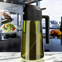 Pulvérisateur d'huile d'olive en verre réutilisable 2-en-1 et flacon distributeur avec verseur pour la cuisine