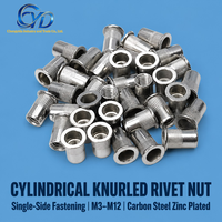 Rivet à sertir certifié qualité en acier inoxydable 304, tête plate, corps moleté, insert fileté DIN 929, rivets aveugles OEM