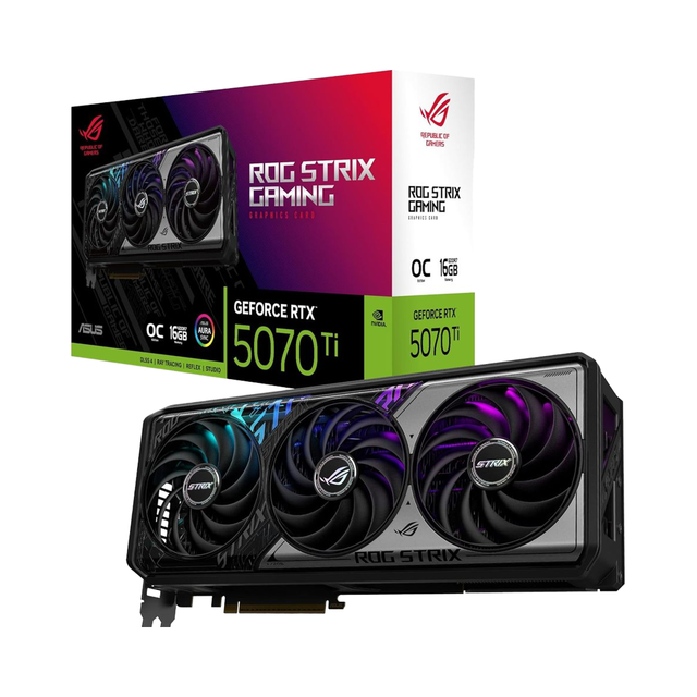 Strix GeForce RTX 5070 Ti OC Edition 16GB GDDR7 Graphics Card Sync PCIe 5.0 H/DP 2.1 3.2-slot Axial-tech Fans Graphics Card