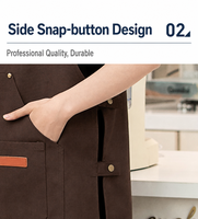 Tablier de cuisine unisexe en toile réglable avec logo personnalisé, tablier de nettoyage, tablier de cuisinier, tablier de cobbler double face pour femme