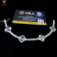 Chanceux trèfle à quatre feuilles Tennis Bracelet Hip Hop bijoux 4mm S925 argent plaqué or glacé Moissanite trèfle Tennis Bracelet