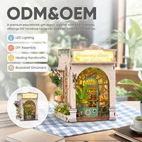 Kit artisanal en bois : Atelier de création de maisons miniatures DIY, puzzles 3D en bois, métal, plastique, papier avec éclairage LED, échelle 1:32
