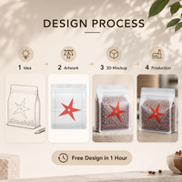Bolsas de Plástico Personalizadas para Granos de Café, Mate, Esmeriladas, Transparentes, con Fondo Plano, Translúcidas, de 250G, con Válvula y Cierre