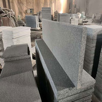 Escaliers en granit gris foncé à surface flammée de conception moderne avec un style élégant et une utilisation en extérieur