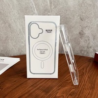 Boîtier transparent transparent étui de charge sans fil magnétique avec clé tactile pour Iphone16 16 Plus 16 Pro 16 Pro Max