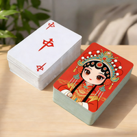 Cartes de jeu de Mahjong portables, écologiques, recyclables, avec revêtement double face, pour le Mahjong chinois traditionnel